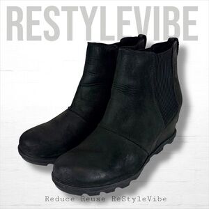 SOREL Women’s Size 10 Boots Booties Wedge Style Fit Genuine Leather Black